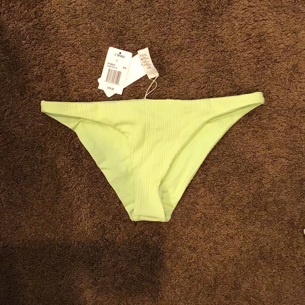 NWT L Space neon green bikini bottoms
